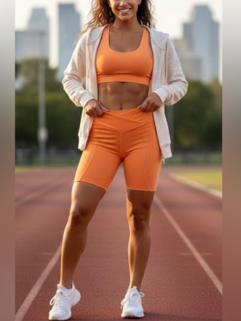 L*Space-"Carter" Bike Shorts in Orange-Size Small